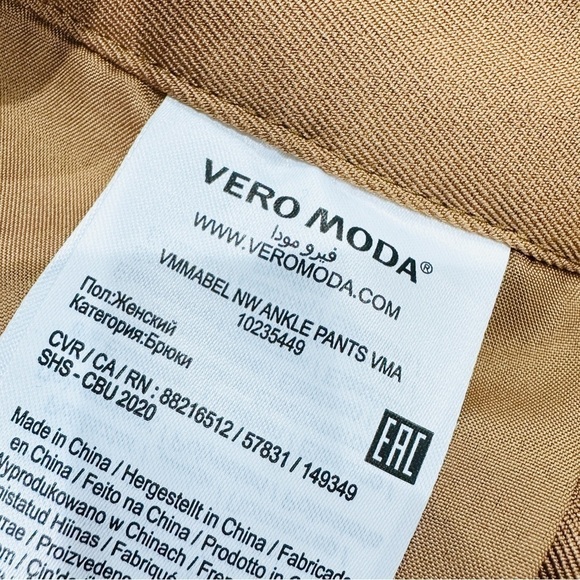 NWT Aware Vero Moda Yellow Ochre/Marigold Button Cuff Pant Mabel NW Ankle Pants - Picture 5 of 8